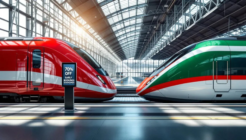 né trenitalia né italo, questa offerta ti permette di risparmiare fino al 70% prenotando ora il tuo viaggio. approfitta delle migliori tariffe disponibili, solo per un tempo limitato!